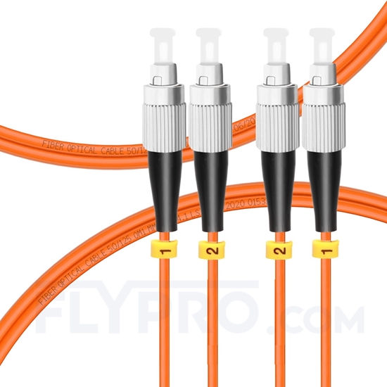 Bild von 2M FC UPC to FC UPC Duplex 2.0mm PVC(OFNR) OM1 Multimode Fiber Optic Patch Cable