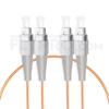 Bild von 1M FC UPC to FC UPC Duplex 2.0mm PVC(OFNR) OM1 Multimode Fiber Optic Patch Cable