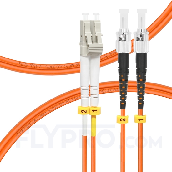 Bild von LWL-Patchkabel, 1m (3ft) LC UPC auf ST UPC Duplex OM1 Multimode PVC (OFNR) 2.0mm