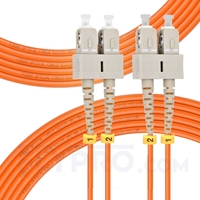 Bild von 15m (49ft) SC UPC to SC UPC Duplex 3.0mm PVC (OFNR) OM2 Multimode Fiber Optic Patch Cable