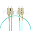 Picture of 1m (3ft) SC UPC to SC UPC Duplex OM3 Multimode PVC (OFNR) 2.0mm Fiber Optic Patch Cable