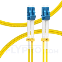 1m (3ft) LC UPC to LC UPC Duplex OS2 Single Mode PVC (OFNR) 2.0mm Fiber Optic Patch Cable
