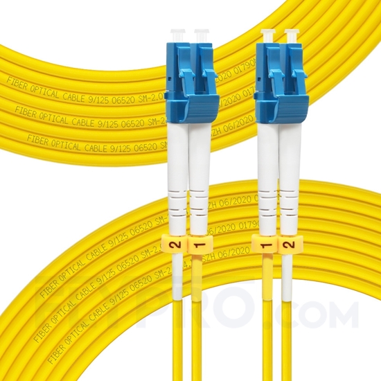 Picture of 30m (98ft) LC UPC to LC UPC Duplex OS2 Single Mode PVC (OFNR) 2.0mm Fiber Optic Patch Cable