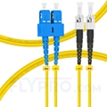 Bild von LWL-Patchkabel, 1m (3ft) SC UPC auf ST UPC Duplex OS2 Singlemode PVC (OFNR) 2.0mm