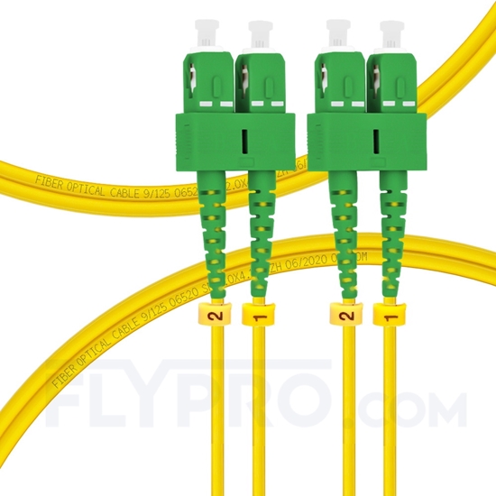 Bild von LWL-Patchkabel, 2m (7ft) SC APC auf SC APC Duplex OS2 Singlemode PVC (OFNR) 2.0mm