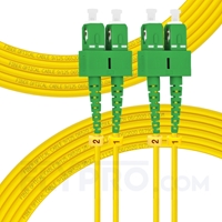 Bild von 20m (66ft) SC APC to SC APC Duplex 3.0mm PVC (OFNR) 9/125 Single Mode Fiber Patch Cable