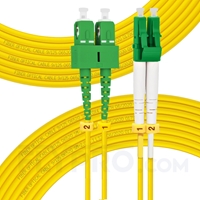 30m (98ft) LC APC to SC APC Duplex 3.0mm PVC (OFNR) 9/125 Single Mode Fiber Patch Cable