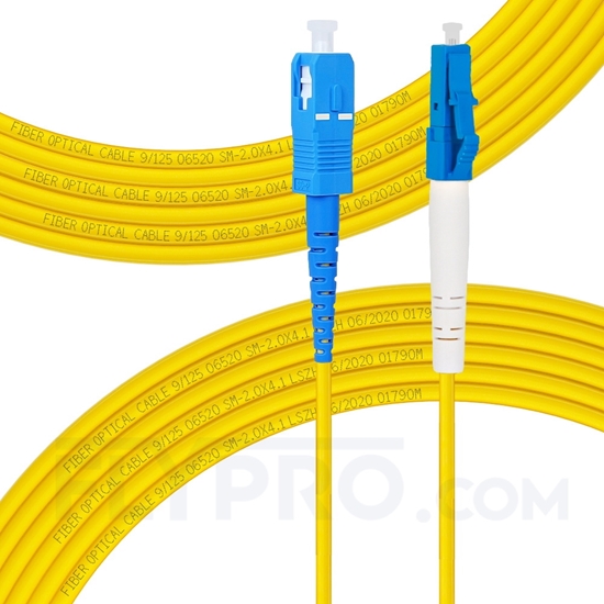 Bild von LWL-Patchkabel, 7m (23ft) LC UPC auf SC UPC Simplex OS2 Singlemode PVC (OFNR) 2.0mm