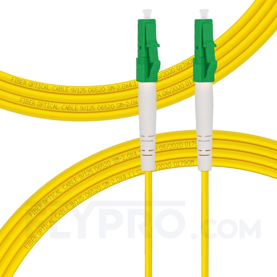 Picture of 3m (10ft) LC APC to LC APC Simplex OS2 Single Mode PVC (OFNR) 2.0mm Fiber Optic Patch Cable