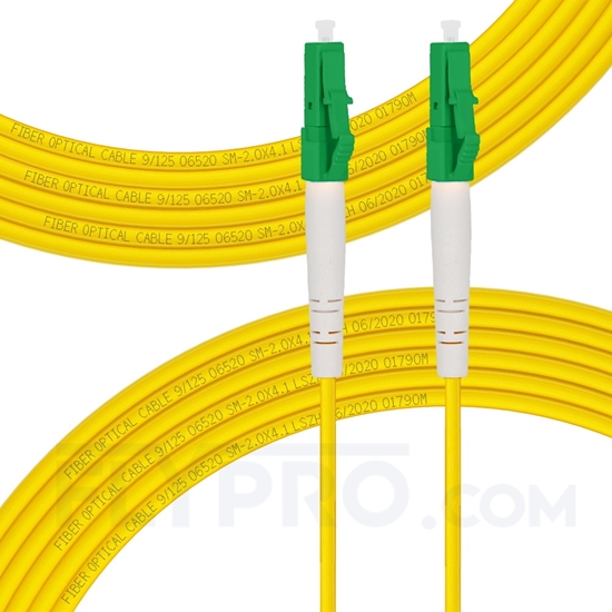 Picture of 7m (23ft) LC APC to LC APC Simplex OS2 Single Mode PVC (OFNR) 2.0mm Fiber Optic Patch Cable