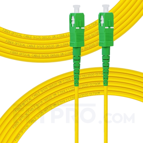 Bild von LWL-Patchkabel, 10m (33ft) SC APC auf SC APC Simplex OS2 Singlemode PVC (OFNR) 2.0mm