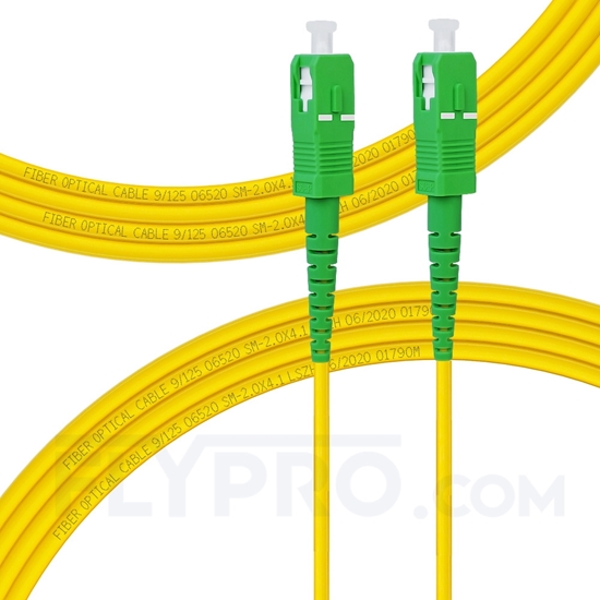 Bild von LWL-Patchkabel, 3m (10ft) SC APC auf SC APC Simplex OS2 Singlemode PVC (OFNR) 2.0mm