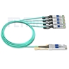 Picture of 15m (49ft) Cisco QSFP-4SFP25G-AOC15M Compatible 100G QSFP28 to 4x25G SFP28 Breakout Active Optical Cable