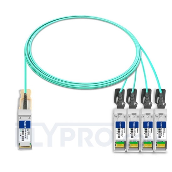 Bild von Dell (DE) CBL-QSFP-4X10G-AOC3M Kompatibles 40G QSFP+ auf 4x10G SFP+ Breakout Aktives Optisches Kabel (AOC), 3m (10ft)
