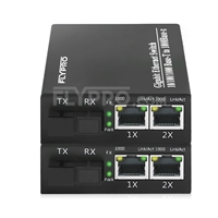 Bild von 2x 10/100/1000Base-T RJ45~1x 1000Base-X SFP Rainure SC Unmanaged Gigabit Ethernet Media Converter, Simplex, 1310nm/1550nm, 20km