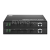 Picture of 1x 10/100/1000Base-T RJ45~4x 1000Base-X SFP Rainure SC Unmanaged Gigabit Ethernet Media Converter, Simplex, 1310nm/1550nm, 20km
