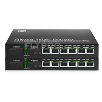 6x 10/100Base-T RJ45 vers 1x 100Base-X SFP Rainure SC Unmanaged Gigabit Ethernet Media Converter, Simplex, 1310nm/1550nm,20km