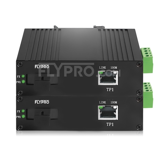 Bild von 1x 10/100Base-T RJ45 vers 1x 100Base-X SFP Rainure SC Unmanaged Gigabit Ethernet Media Converter, Simplex, 1310nm/1550nm, 20km, Industrial