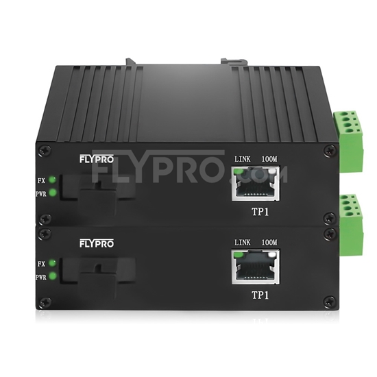 Bild von Mini 1x 10/100/1000Base-T RJ45 vers 1x 1000Base-X SFP Rainure SC Unmanaged Gigabit Ethernet Media Converter, Simplex, 1310nm/1550nm,20km, Industrial