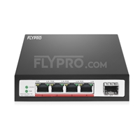 4x 10/100/1000Base-T RJ45 ~ 1x 1000Base-X SFP Unmanaged PoE Switch