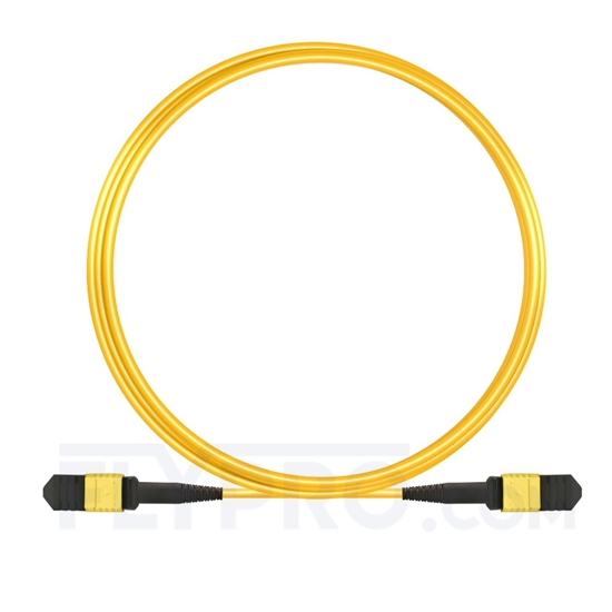 Bild von MPO Breakoutkabel, 1m (3ft) Senko MPO Female auf 4 LC UPC Duplex 8 Fasern, Polarität B, LSZH, OS2 9/125 Singlemode, Elite, Gelb