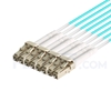 Picture of 3m (10ft) MPO Female to 4 LC UPC Duplex 8 Fibers Type B LSZH OM3 50/125 Multimode Elite Breakout Cable, Aqua
