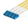 Bild von 3m (10ft) MTP Female to 4 LC UPC Duplex 8 Fibers Type A LSZH OS2 9/125 Single Mode Elite Breakout Cable, Yellow
