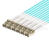 Picture of 1m (3ft) MTP Female to 6 LC UPC Duplex 12 Fibers Type A LSZH OM3 50/125 Multimode Elite Breakout Cable, Aqua