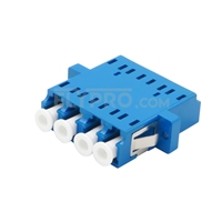 LC/UPC to LC/UPC Quad Single Mode Plastic Fiber Optic Adapter/Mating Sleeve with Flange