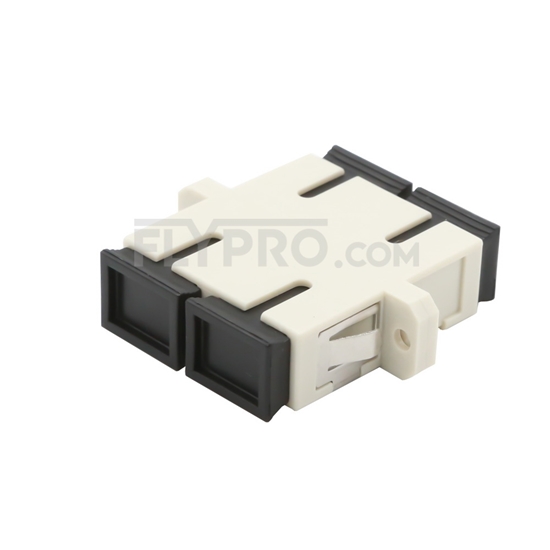 Image de Adaptateur à Fibre Optique/Manchon d'Accouplement Plastique SC/UPC vers SC/UPC Multimode OM1/OM2 Duplex avec Bride