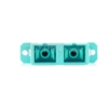 Picture of SC/UPC to SC/UPC 10G Duplex OM3 Multimode Plastic Fiber Optic Adapter/Mating Sleeve with Flange, Aqua