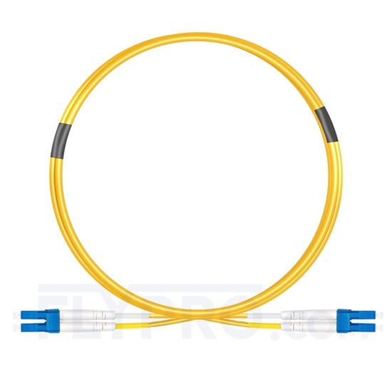 Picture of 2m (7ft) Grade B LC UPC to LC UPC Duplex Typical 0.12dB IL OS2 Single Mode LSZH 2.0mm BIF Fiber Optic Patch Cable