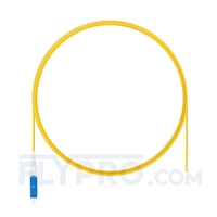 2m (7ft) LC UPC Simplex OS2 Single Mode PVC (OFNR) 0.9mm Fiber Optic Pigtail