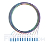 Image de 2m Pigtail à Fibre Optique à Code Couleur LC UPC 12 Fibres OS2 Monomode, Sans Gaine