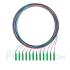 2m (7ft) LC APC 12 Fibers OS2 Single Mode Unjacketed Color-Coded Fiber Optic Pigtail