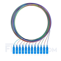 Bild von LWL-Pigtail SC, 12 Fasern SC UPC, OS2 Singlemode farbcodiert - nicht ummantelt 2m (7ft)