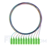 1m (3ft) SC APC 12 Fibers OS2 Single Mode Unjacketed Color-Coded Fiber Optic Pigtail