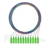 2m (7ft) SC APC 12 Fibers OS2 Single Mode Unjacketed Color-Coded Fiber Optic Pigtail