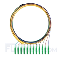 LWL-Pigtail LC, Bündel 12 Fasern LC APC, OS2 Singlemode - 0,9mm PVC (OFNR) 1,5m (5ft)