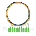 Picture of 1.5m (5ft) SC APC 12 Fibers OS2 Single Mode Bunch PVC (OFNR) 0.9mm Fiber Optic Pigtail
