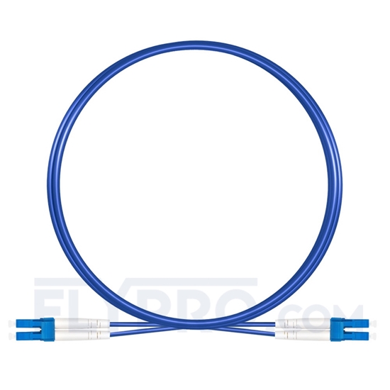 Picture of 3m (10ft) LC UPC to LC UPC Duplex OS2 Single Mode Armored PVC (OFNR) 3.0mm Fiber Optic Patch Cable