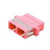 Picture of SC/UPC to SC/UPC 10G Duplex OM4 Multimode Plastic Fiber Optic Adapter/Mating Sleeve with Flange, Violet