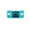 Picture of SC/UPC to SC/UPC 10G Simplex OM3 Multimode Plastic Fiber Optic Adapter/Mating Sleeve with Flange, Aqua