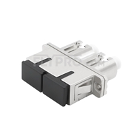 LC-SC Hybrid Duplex SM/MM Metal Fiber Optic Adapter/Mating Sleeve, Female to Female