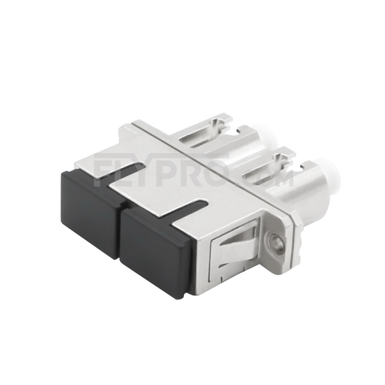 Picture of LC-SC Hybrid Duplex SM/MM Metal Fiber Optic Adapter/Mating Sleeve, Female to Female