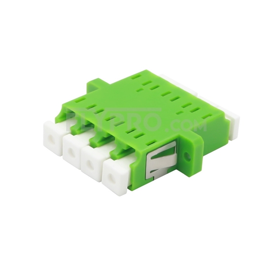 Picture of LC/APC to LC/APC Quad Single Mode Plastic Fiber Optic Adapter/Mating Sleeve with Flange