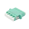 Picture of LC/UPC to LC/UPC 10G Quad OM3 Multimode Plastic Fiber Adapter/Mating Sleeve with Flange, Aqua