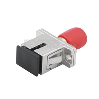 ST-SC Hybrid Simplex Single Mode Metal Fiber Optic Adapter/Mating Sleeve, Female to Female