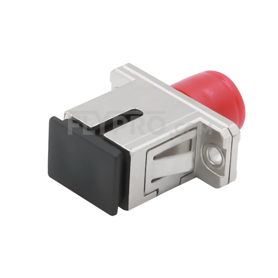 Bild von FC-SC Hybrid Simplex Kupfer LWL-Adapter/Führungshülse, Buchse auf Buchse
