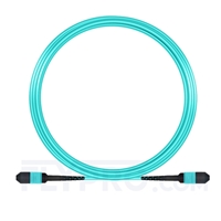 15m (49ft) MPO Female 12 Fibers Type A LSZH OM3 50/125 Multimode Elite Trunk Cable, Aqua